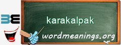 WordMeaning blackboard for karakalpak